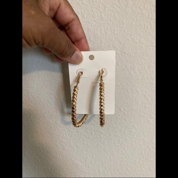 Jumbo Boho Open Heart Shape Jewels Gold Hoop Oversized Drop Dangle Earrings 4X5 - Picture 4 of 5